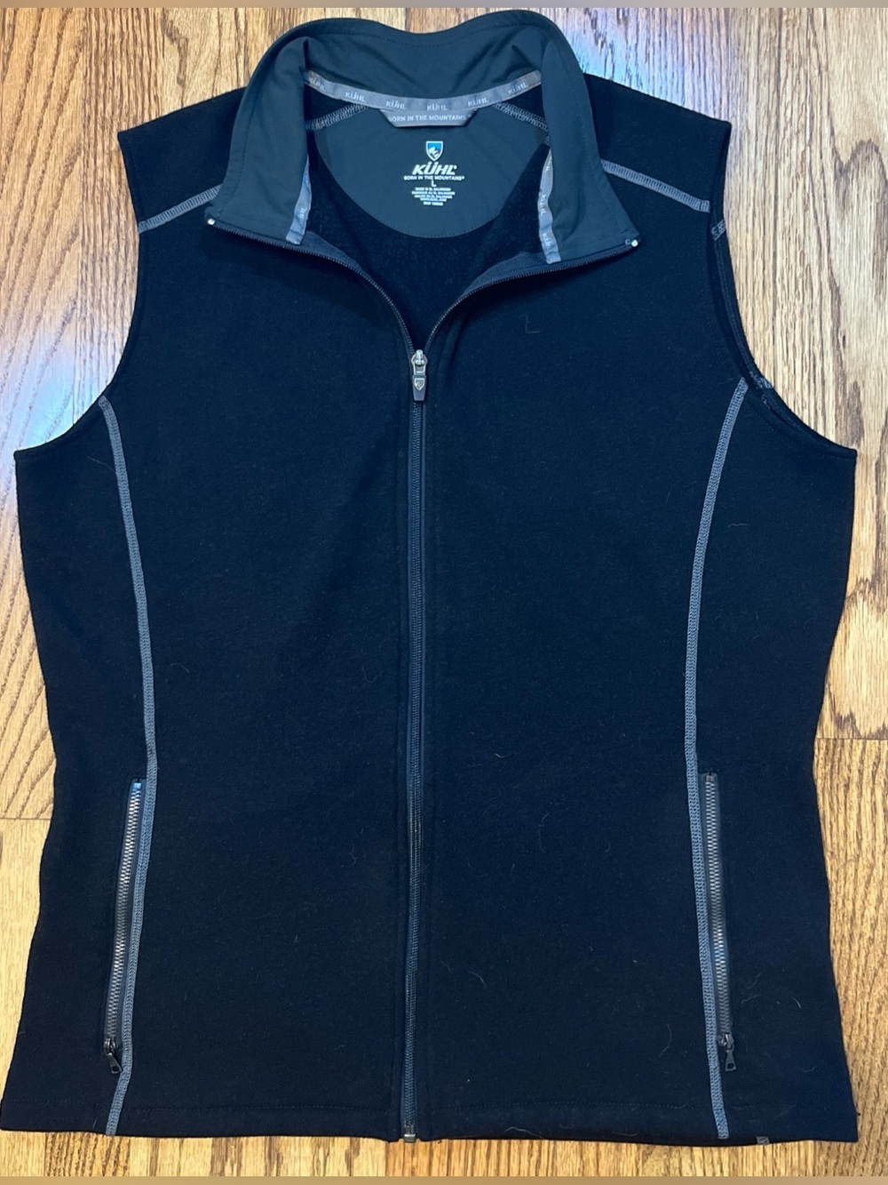 KUHL Kashmira Fleece Vest Men's Size Large Black Soft Hiking Outdoors Mountain